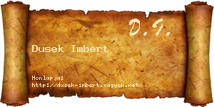 Dusek Imbert névjegykártya
